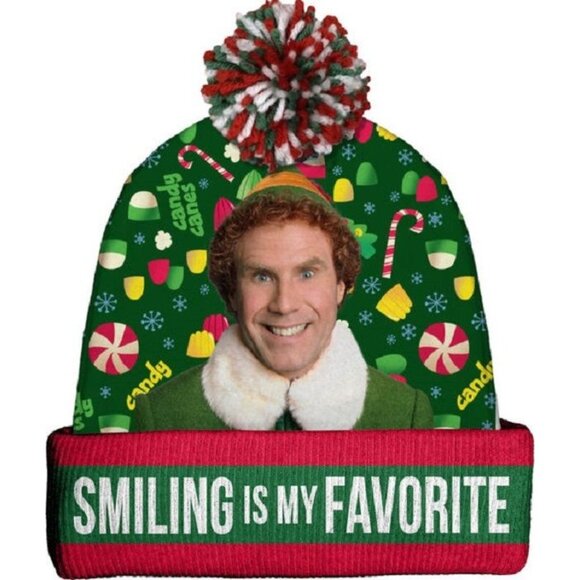ELF Other - New Elf Will Ferrell Buddy Beanie Hat Adult Winter One Size NIP Christmas Movie